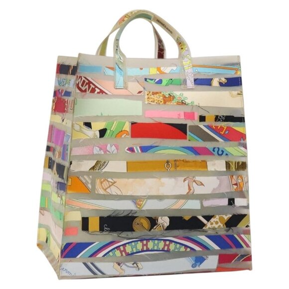 HERMES Louvre Museum Limited Hand Bag Rubber Clear Auth - Picture 1 of 16
